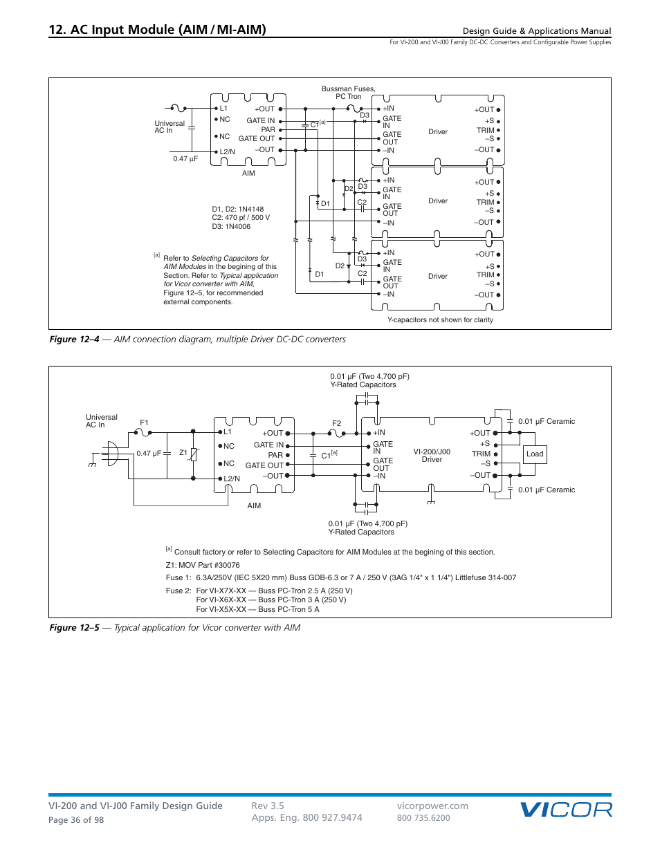 Ac input module (aim / mi-aim) | Vicor VI-J00 Family DC-DC Converters and Configurable Power Supplies User Manual | Page 37 / 99