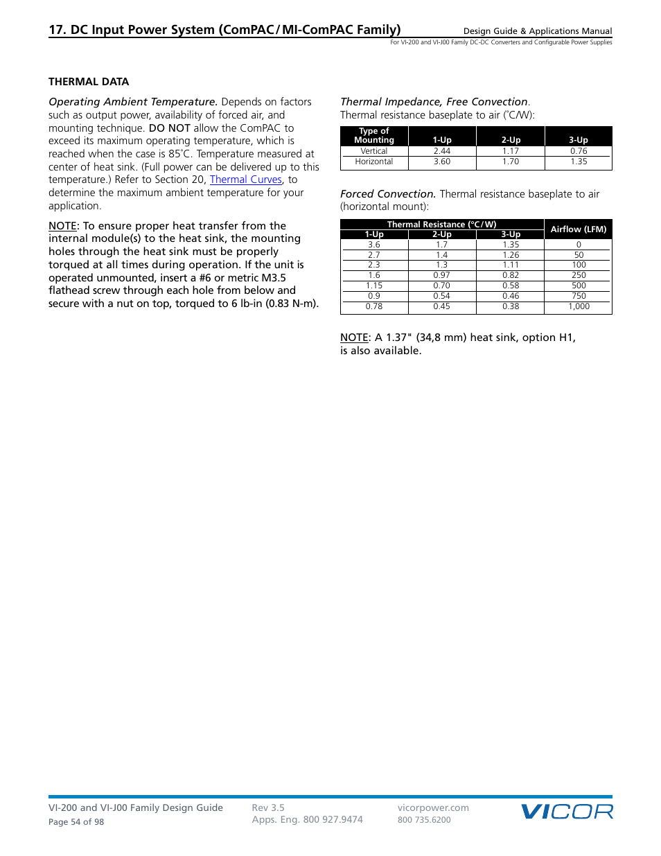 Dc input power system (compac / mi-compac family) | Vicor VI-J00 Family DC-DC Converters and Configurable Power Supplies User Manual | Page 55 / 99