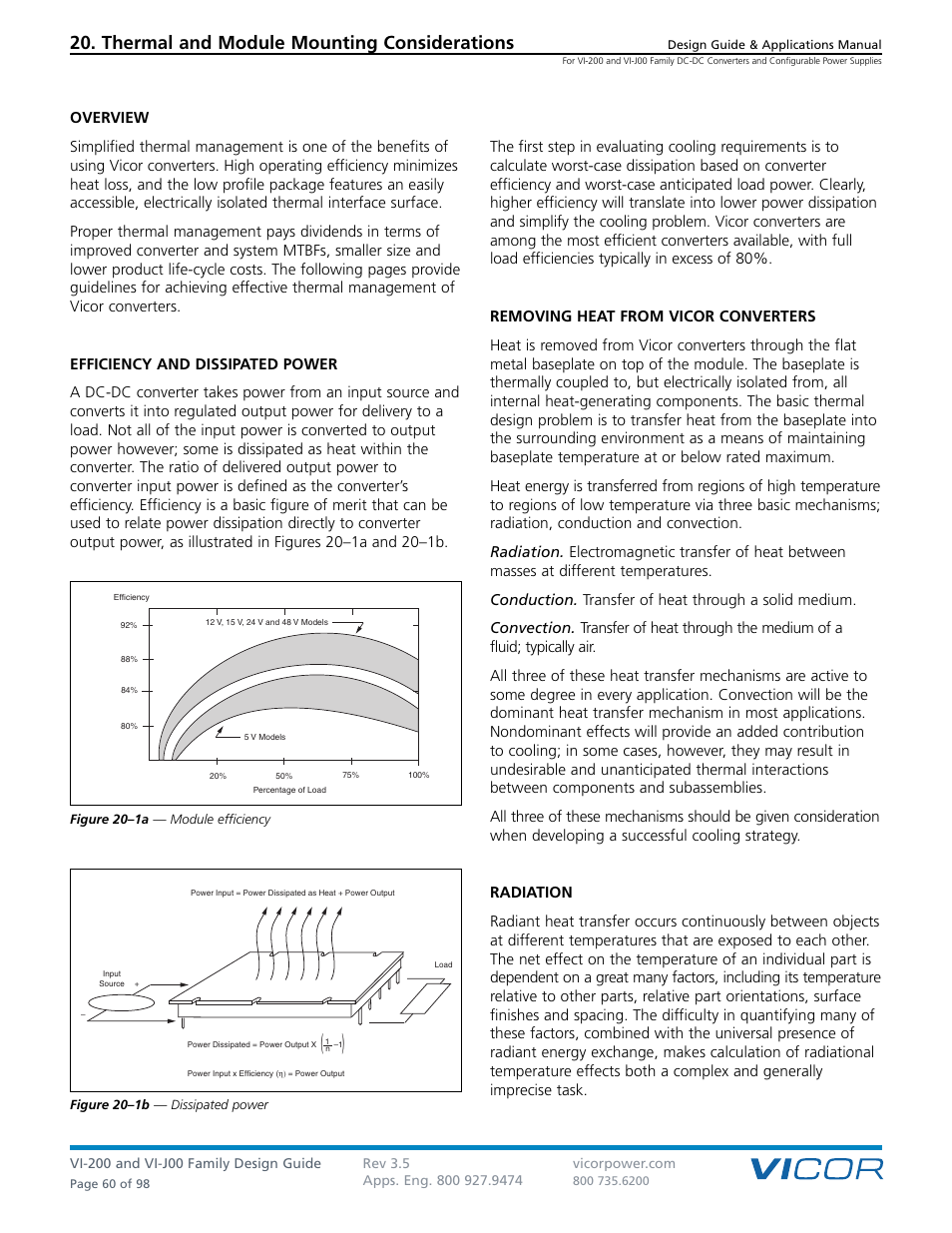 Sect. 20, Thermal and module mounting considerations | Vicor VI-J00 Family DC-DC Converters and Configurable Power Supplies User Manual | Page 61 / 99