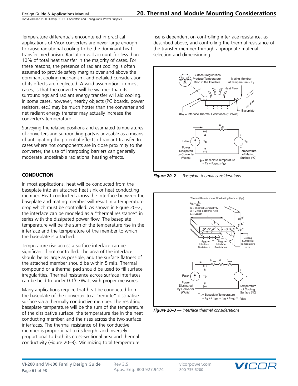 Thermal and module mounting considerations | Vicor VI-J00 Family DC-DC Converters and Configurable Power Supplies User Manual | Page 62 / 99