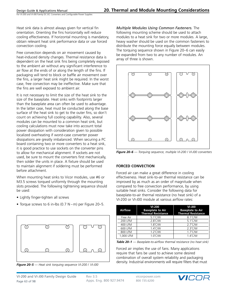 Thermal and module mounting considerations | Vicor VI-J00 Family DC-DC Converters and Configurable Power Supplies User Manual | Page 64 / 99