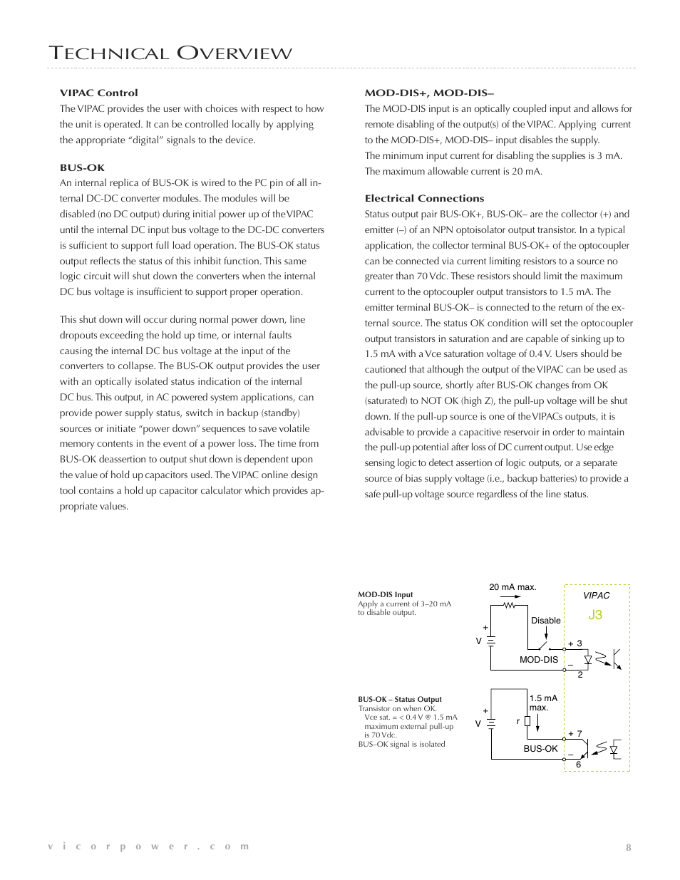 Echnical, Verview | Vicor VIPAC 28 Vdc MIL-COTS User Manual | Page 9 / 21