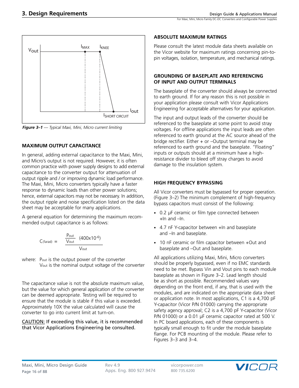 Design requirements | Vicor Micro Family of DC-DC Converter User Manual | Page 17 / 89