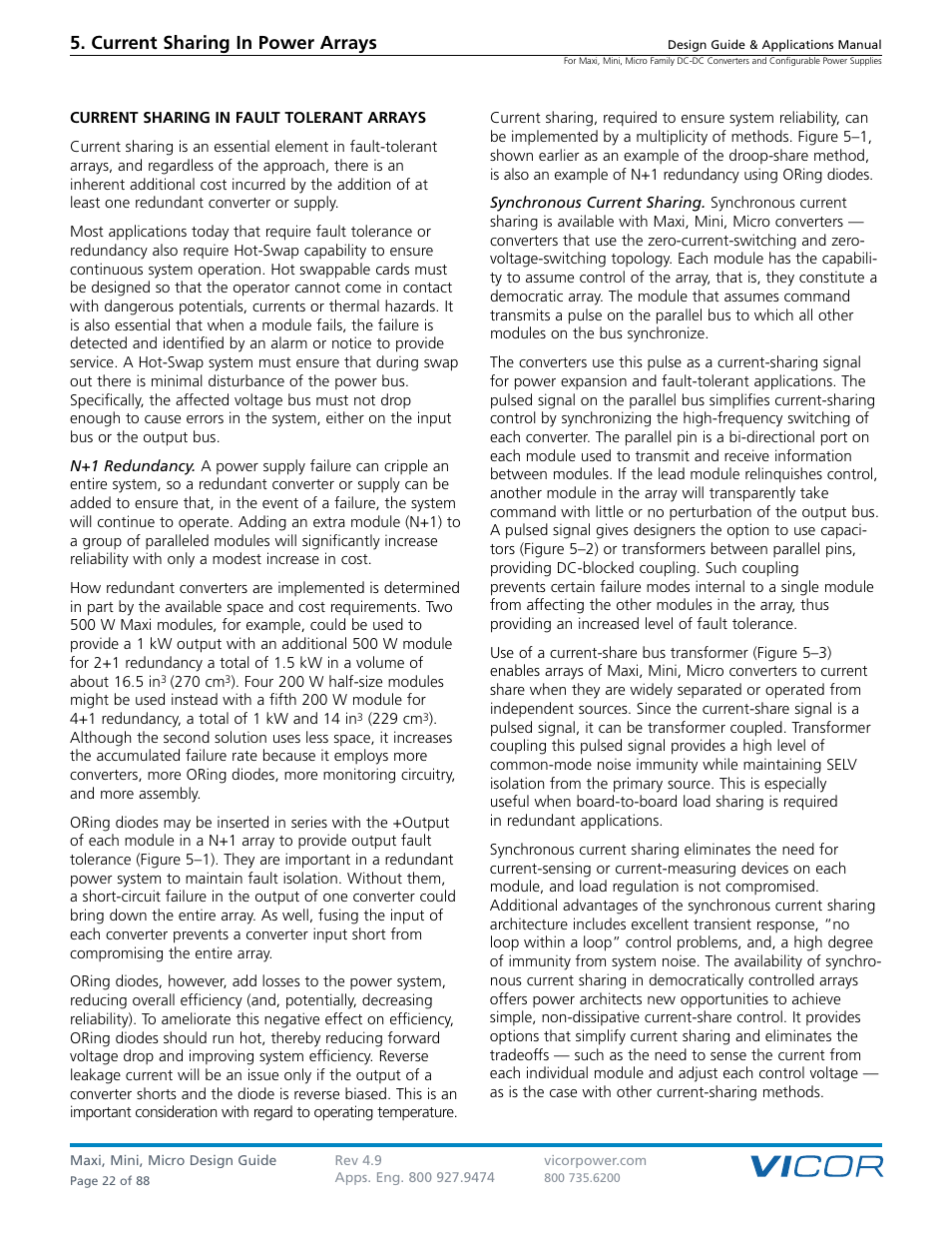 Current sharing in power arrays | Vicor Micro Family of DC-DC Converter User Manual | Page 23 / 89