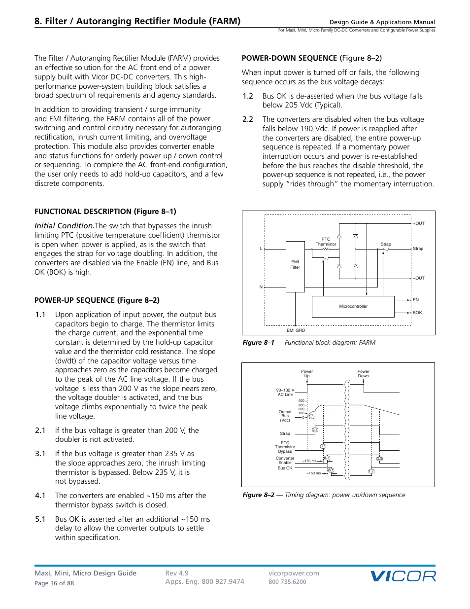 Filter / autoranging rectifier module (farm) | Vicor Micro Family of DC-DC Converter User Manual | Page 37 / 89