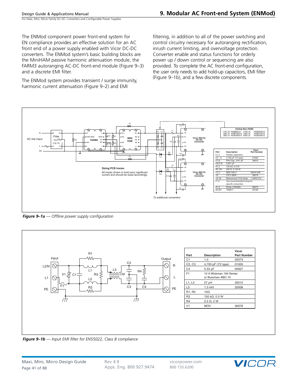 Modular ac front-end system (enmod), Figure 9–1a — offline power supply configuration, Design guide & applications manual | Page 41 of 88 | Vicor Micro Family of DC-DC Converter User Manual | Page 42 / 89