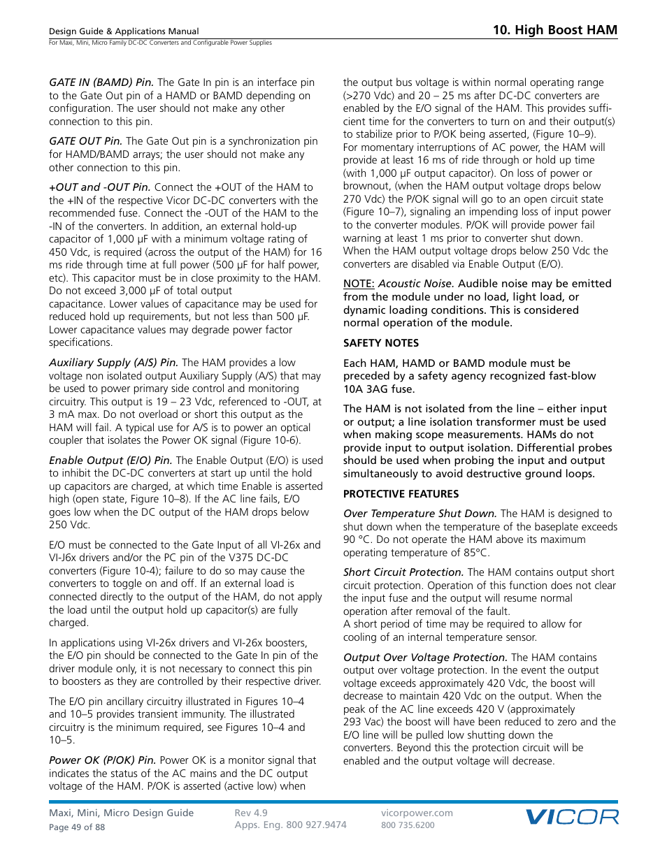High boost ham | Vicor Micro Family of DC-DC Converter User Manual | Page 50 / 89