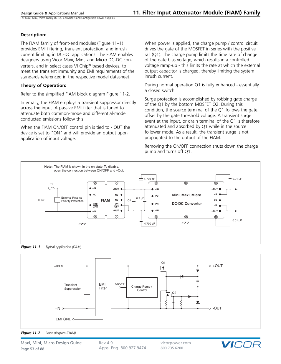 Filter input attenuator module (fiam) family | Vicor Micro Family of DC-DC Converter User Manual | Page 54 / 89
