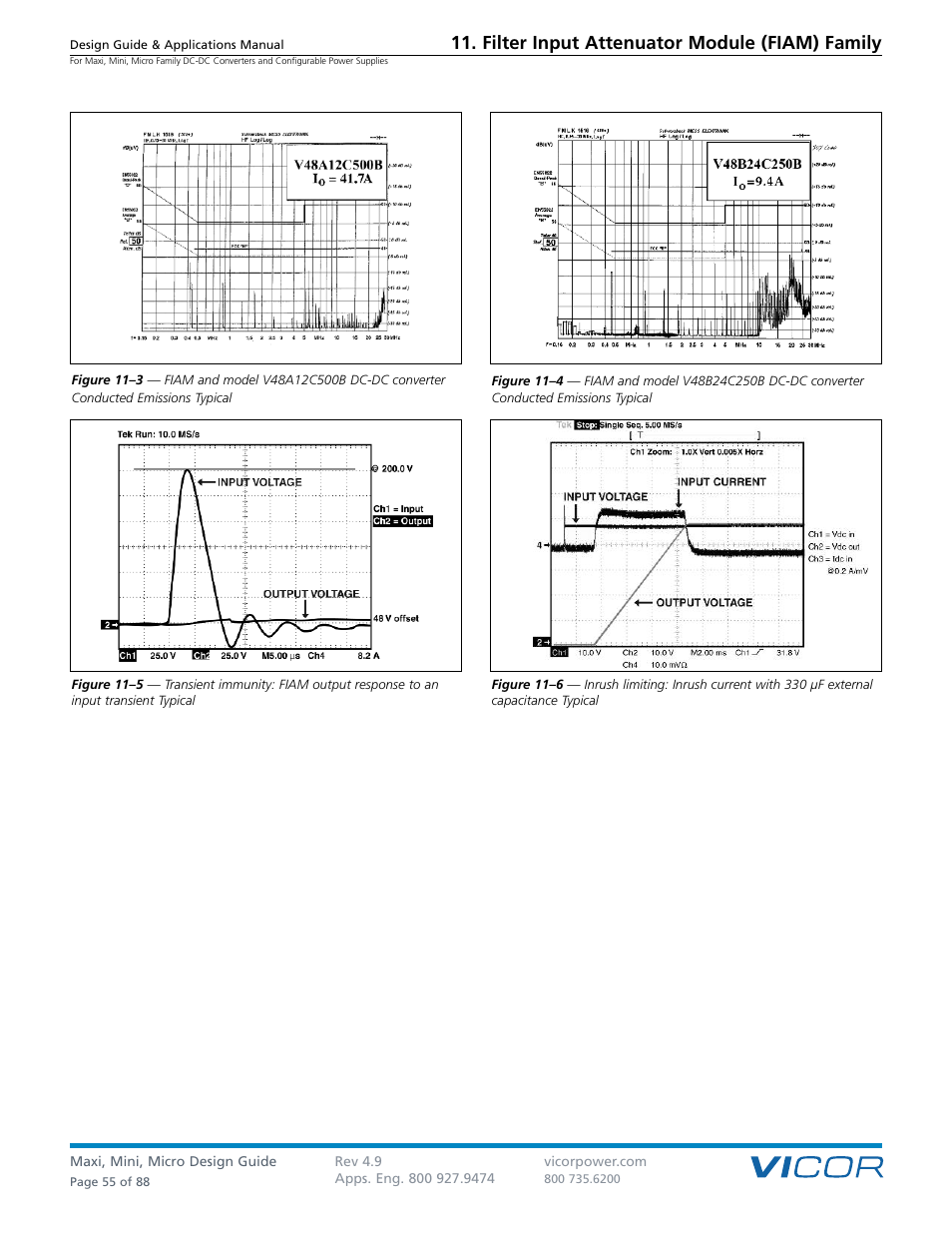 Filter input attenuator module (fiam) family | Vicor Micro Family of DC-DC Converter User Manual | Page 56 / 89