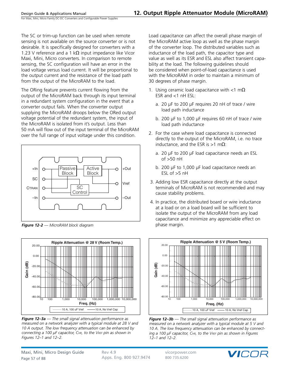 Output ripple attenuator module (microram) | Vicor Micro Family of DC-DC Converter User Manual | Page 58 / 89