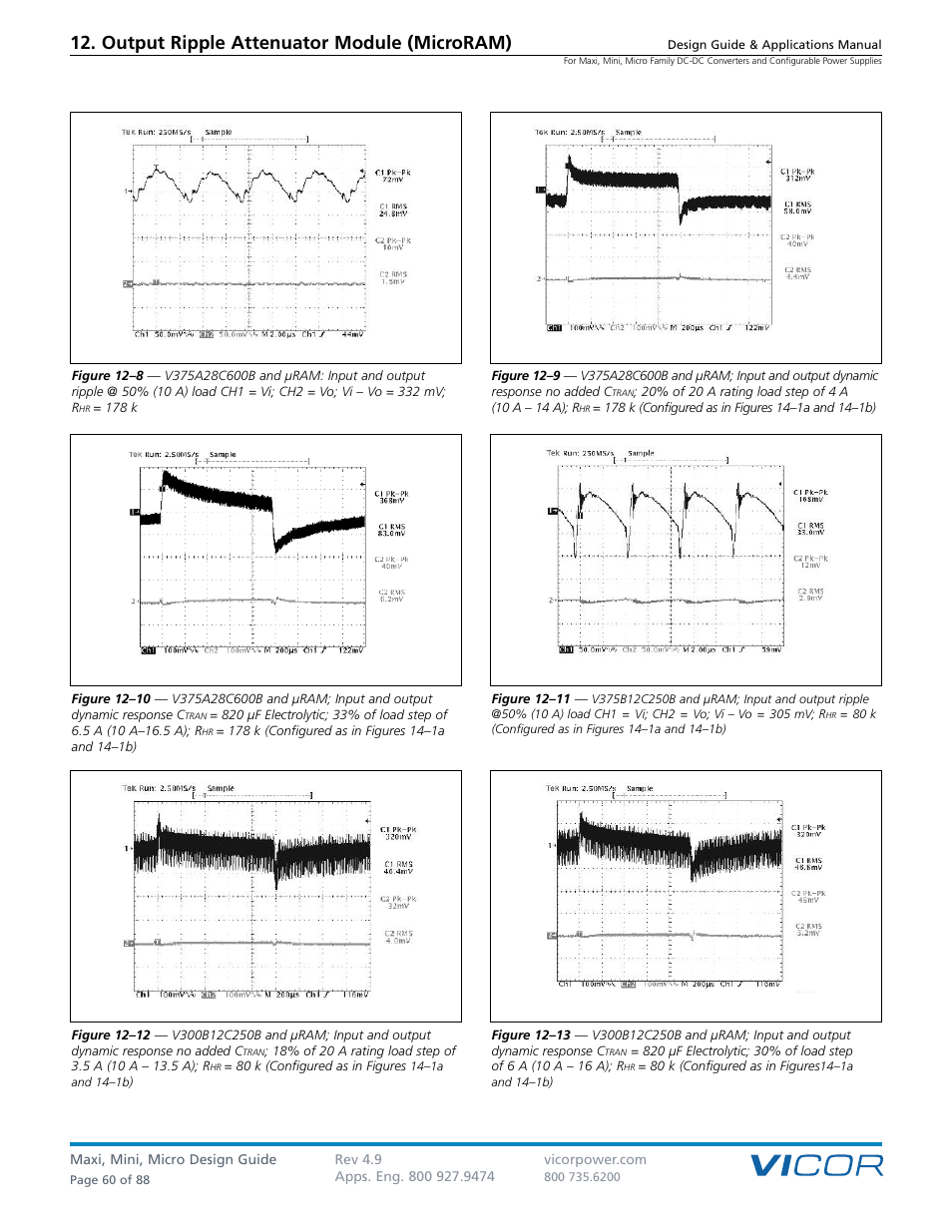 Output ripple attenuator module (microram) | Vicor Micro Family of DC-DC Converter User Manual | Page 61 / 89