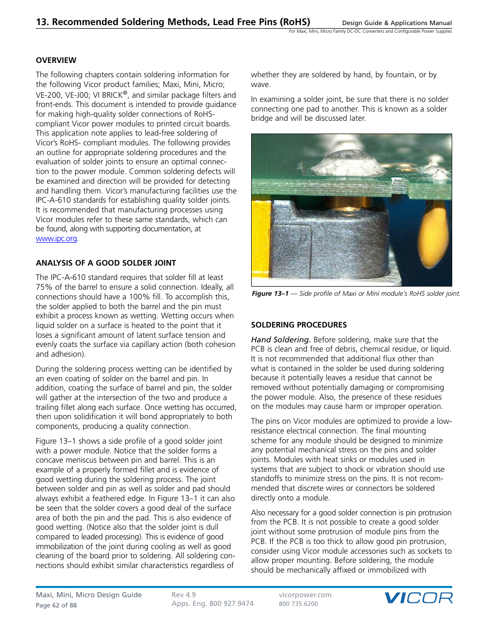 Lead free pins (rohs) | Vicor Micro Family of DC-DC Converter User Manual | Page 63 / 89