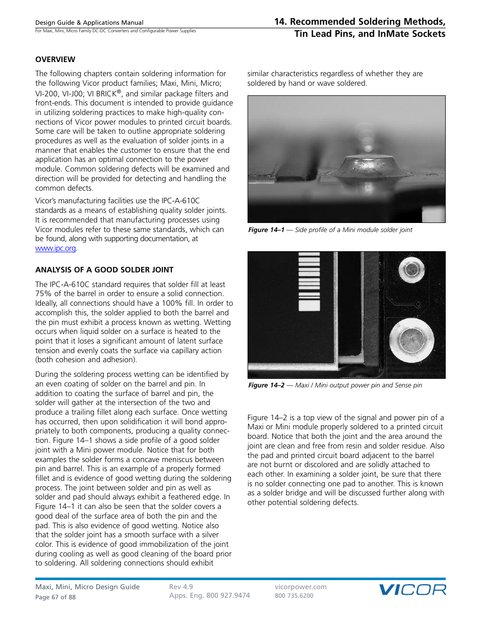Tin lead pins | Vicor Micro Family of DC-DC Converter User Manual | Page 68 / 89
