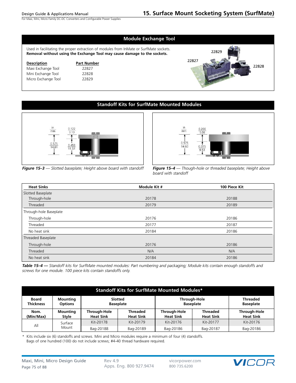 Surface mount socketing system (surfmate) | Vicor Micro Family of DC-DC Converter User Manual | Page 76 / 89