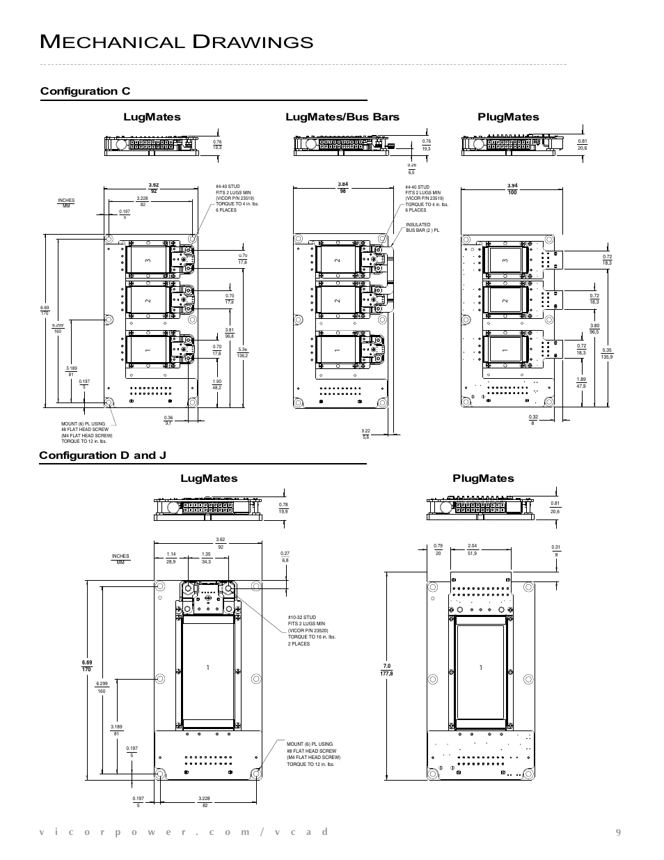 Echanical, Rawings, Configuration c | Vicor VIPAC Array CONFIGURATION GUIDE User Manual | Page 10 / 14