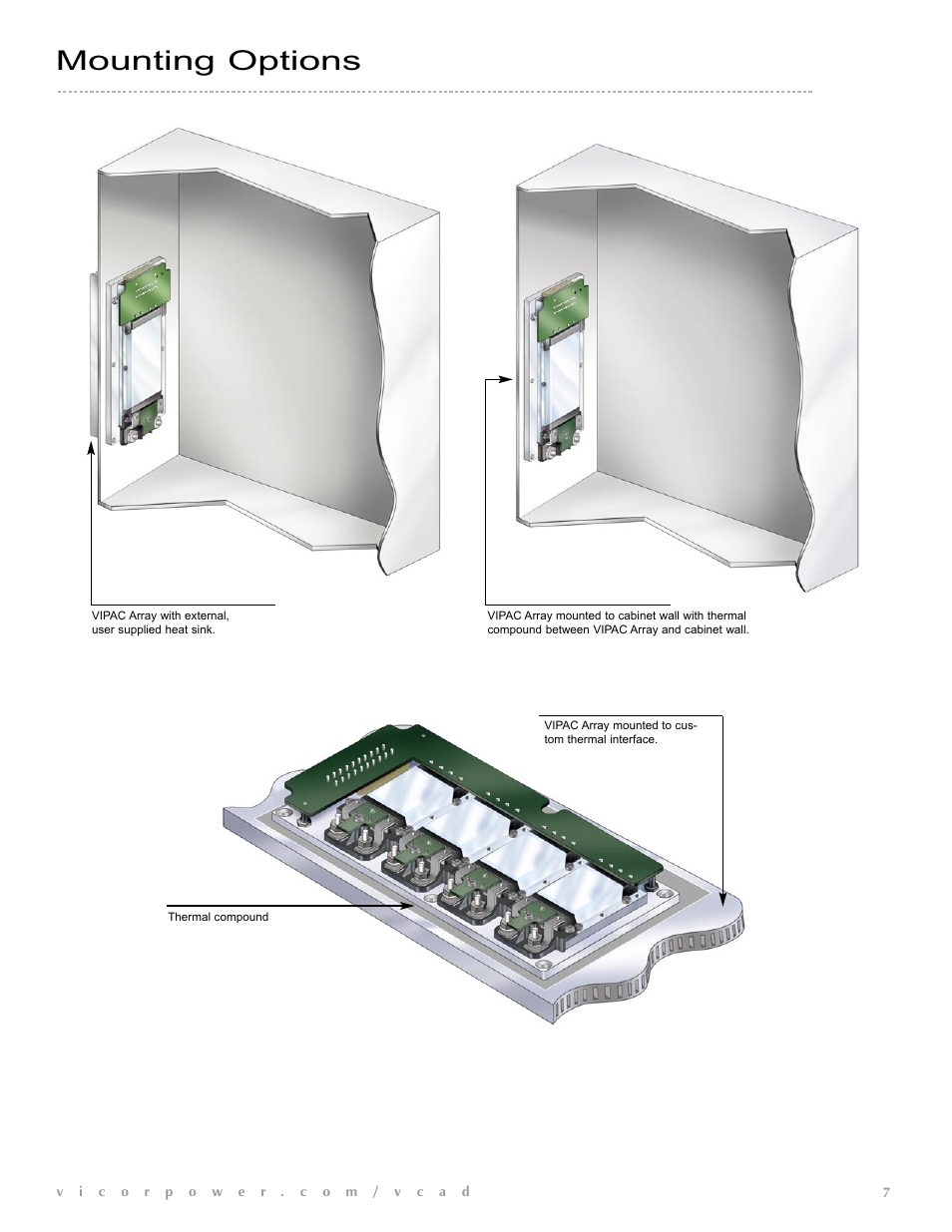 Mounting options | Vicor VIPAC Array CONFIGURATION GUIDE User Manual | Page 8 / 14
