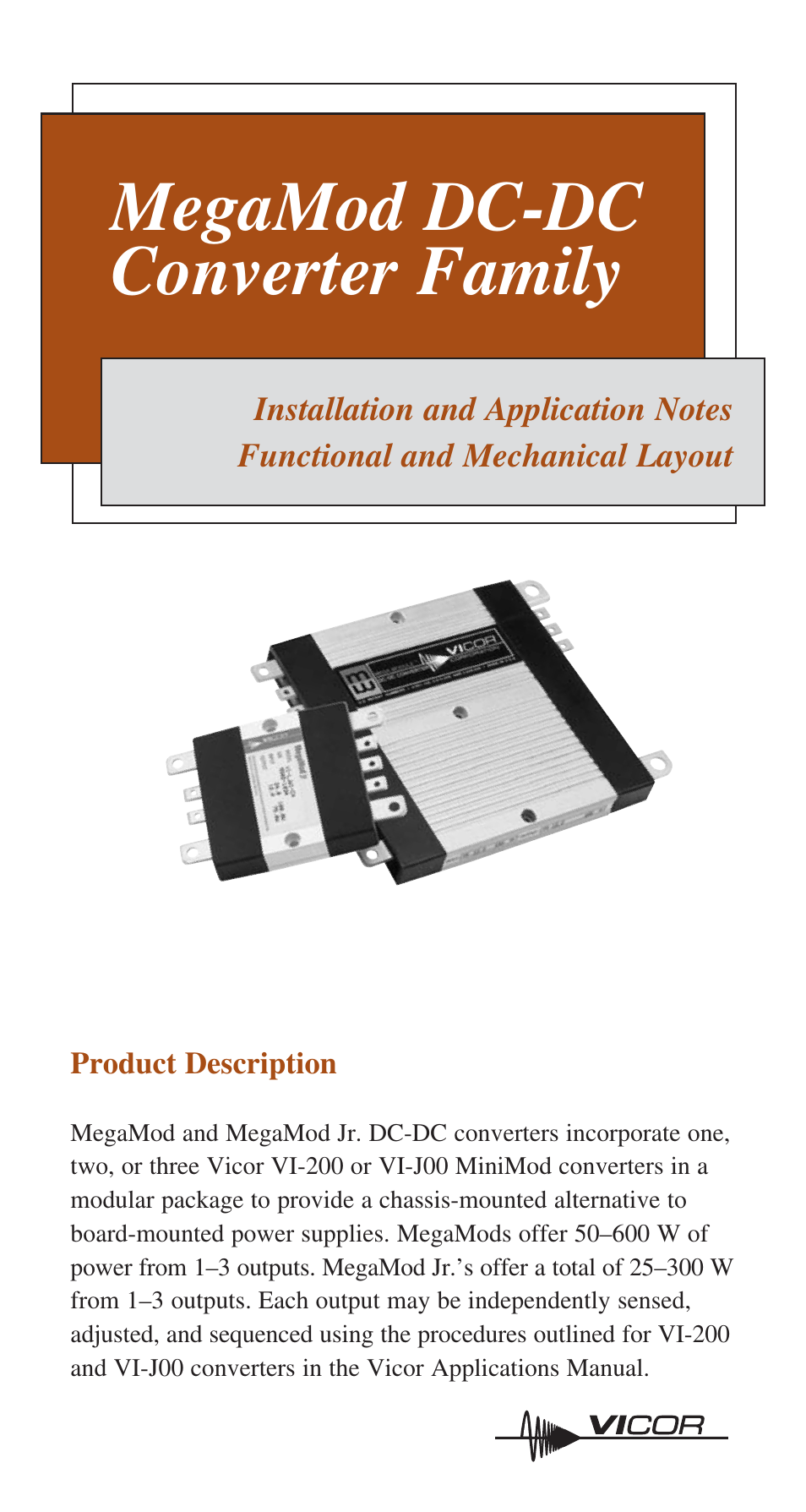 Megamod dc-dc converter family | Vicor MegaMod DC-DC Converter Family User Manual | Page 2 / 8