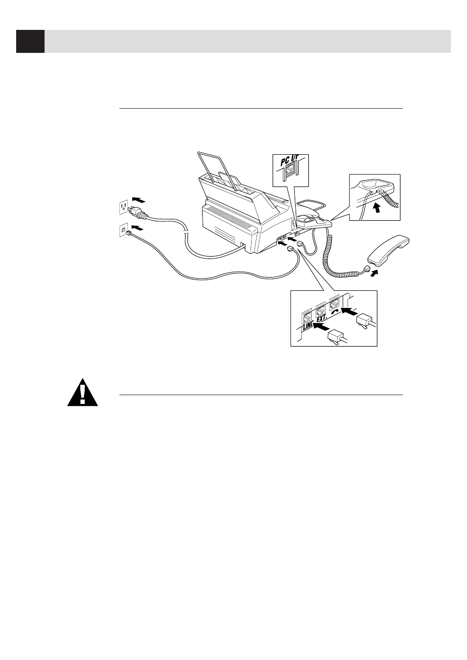 Connect the handset, Connect the power cord, Connect the handset connect the power cord | Brother MFC 1780 User Manual | Page 22 / 99
