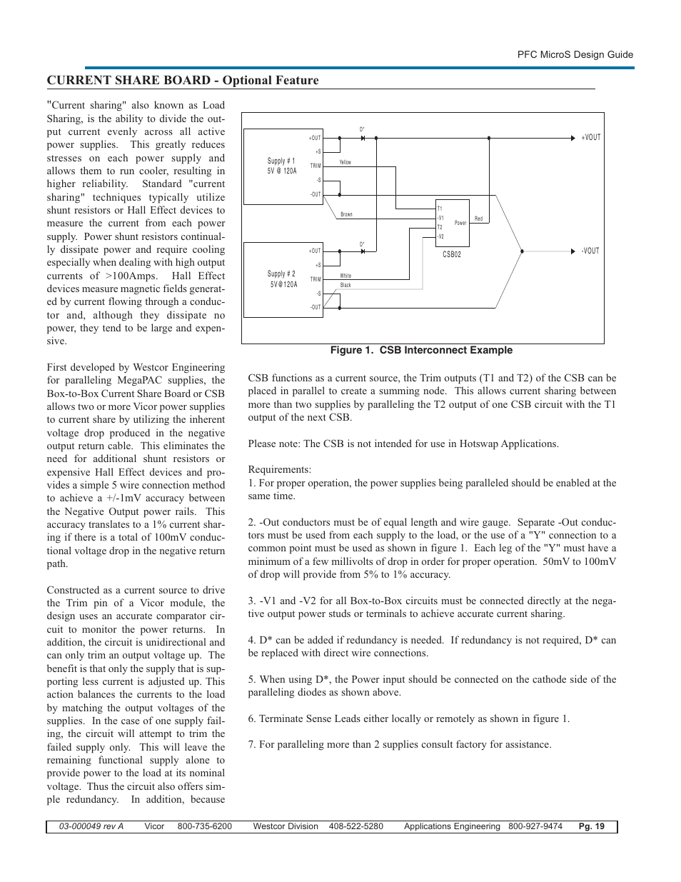 Current share board - optional feature | Vicor PFC MicroS Power Factor Corrected AC-DC Switcher User Manual | Page 19 / 22