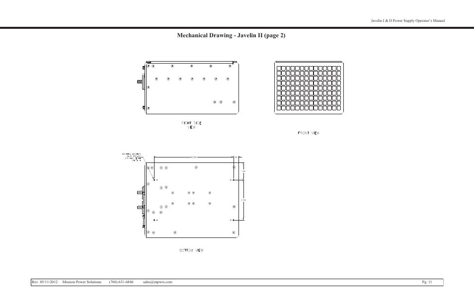 Mechanical drawing - javelin ii (page 2) | Vicor Javelin II User Manual | Page 11 / 15