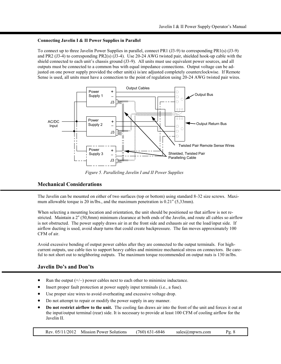 Mechanical considerations, Javelin do’s and don’ts | Vicor Javelin II User Manual | Page 8 / 15