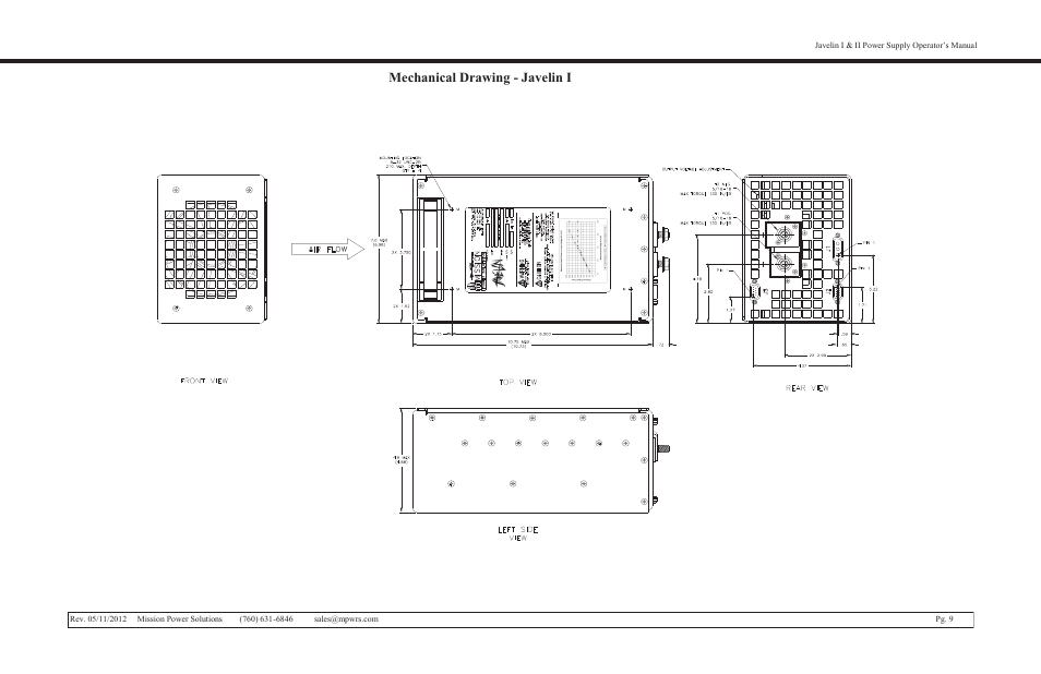 Mechanical drawing - javelin i | Vicor Javelin II User Manual | Page 9 / 15