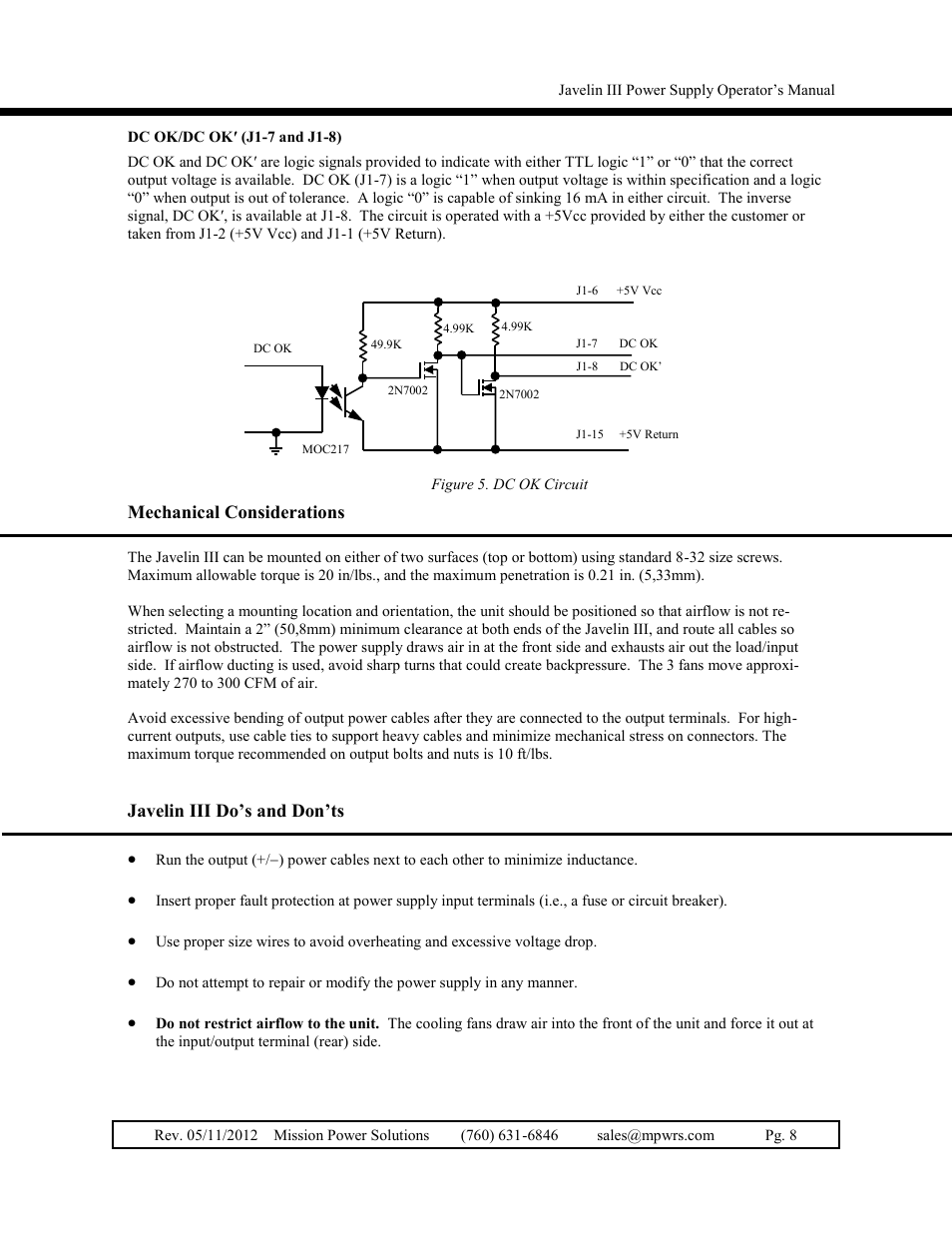 Vicor Javelin III User Manual | Page 8 / 13