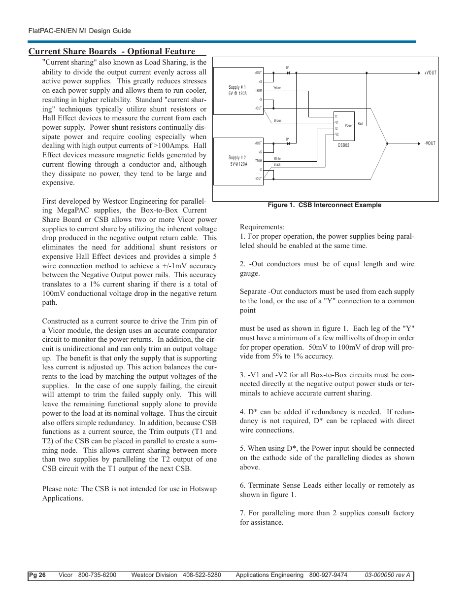 Current share boards - optional feature | Vicor FlatPAC-EN MI EN Compliant Autoranging Switchers User Manual | Page 26 / 29