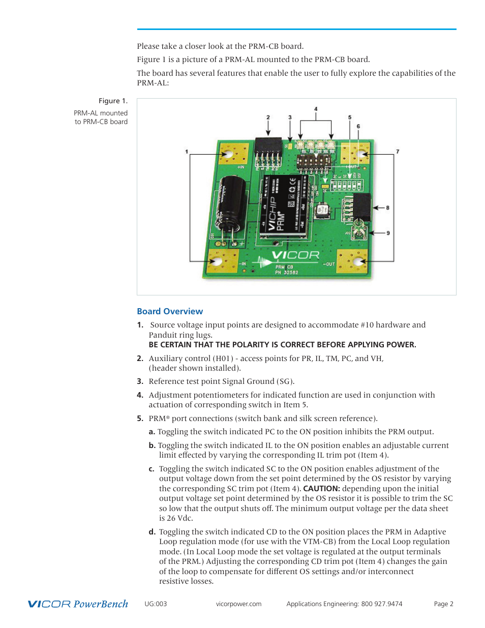 Vicor PRM-AL Customer Evaluation Boards User Manual | Page 2 / 9