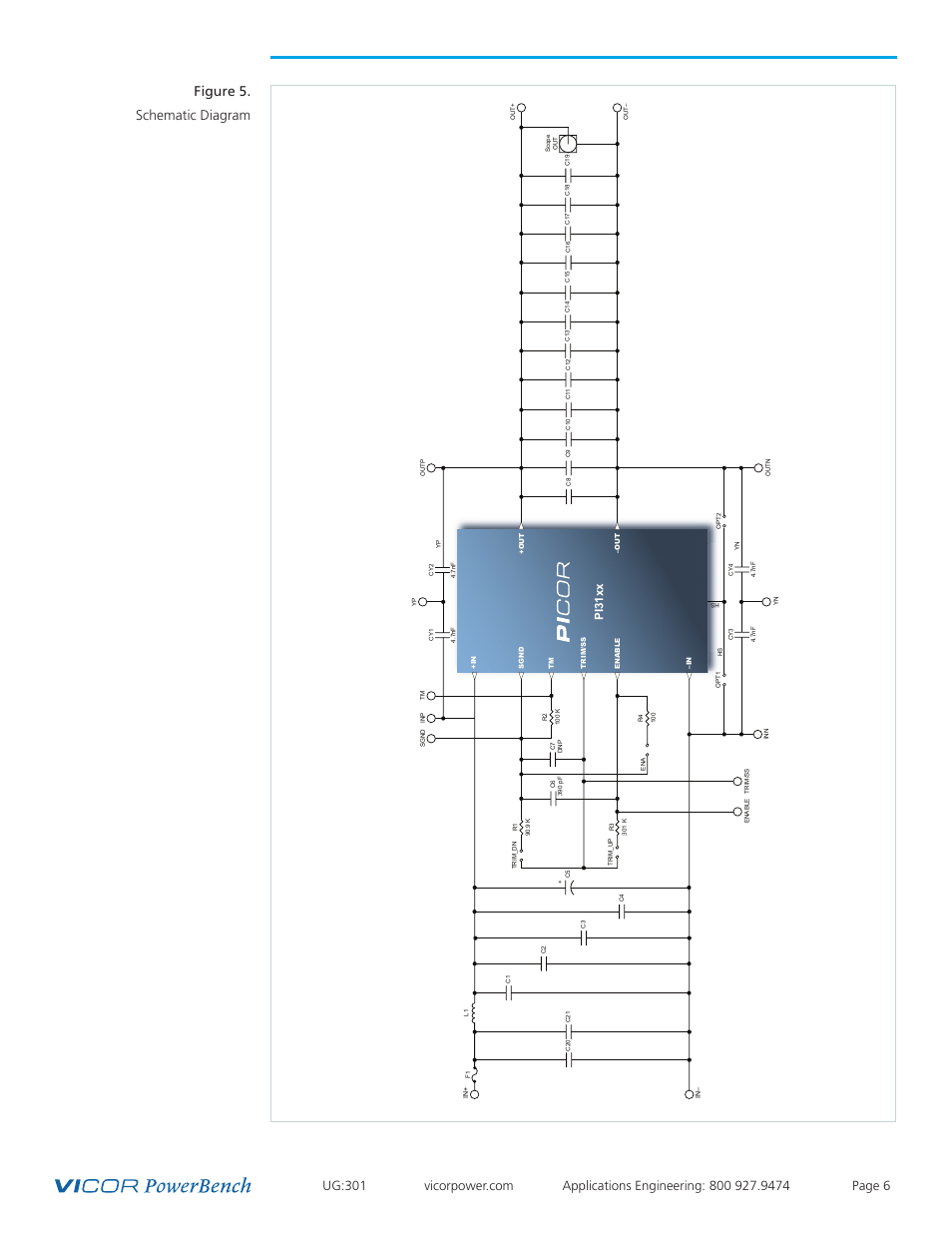 Boms, Figure 5. schematic diagram, Pi31xx | Vicor PI31xx-xx-EVAL1 Cool-Power ZVS Isolated DC-DC Converter Evaluation Board User Manual | Page 6 / 14