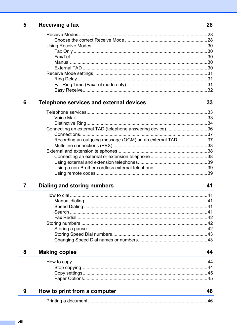 Brother Fax Machine MFC-J425W User Manual | Page 10 / 121