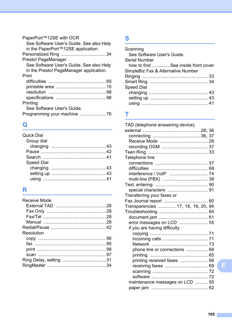 Brother Fax Machine MFC-J425W User Manual | Page 119 / 121