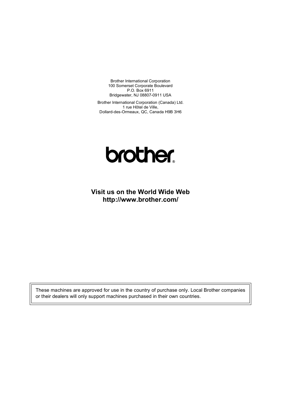 Brother usa/can | Brother Fax Machine MFC-J425W User Manual | Page 121 / 121