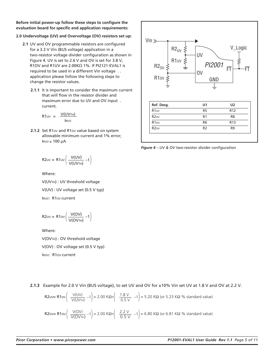 Pi2001 | Vicor PI2001-EVAL1 Active ORing Evaluation Board User Manual | Page 5 / 11