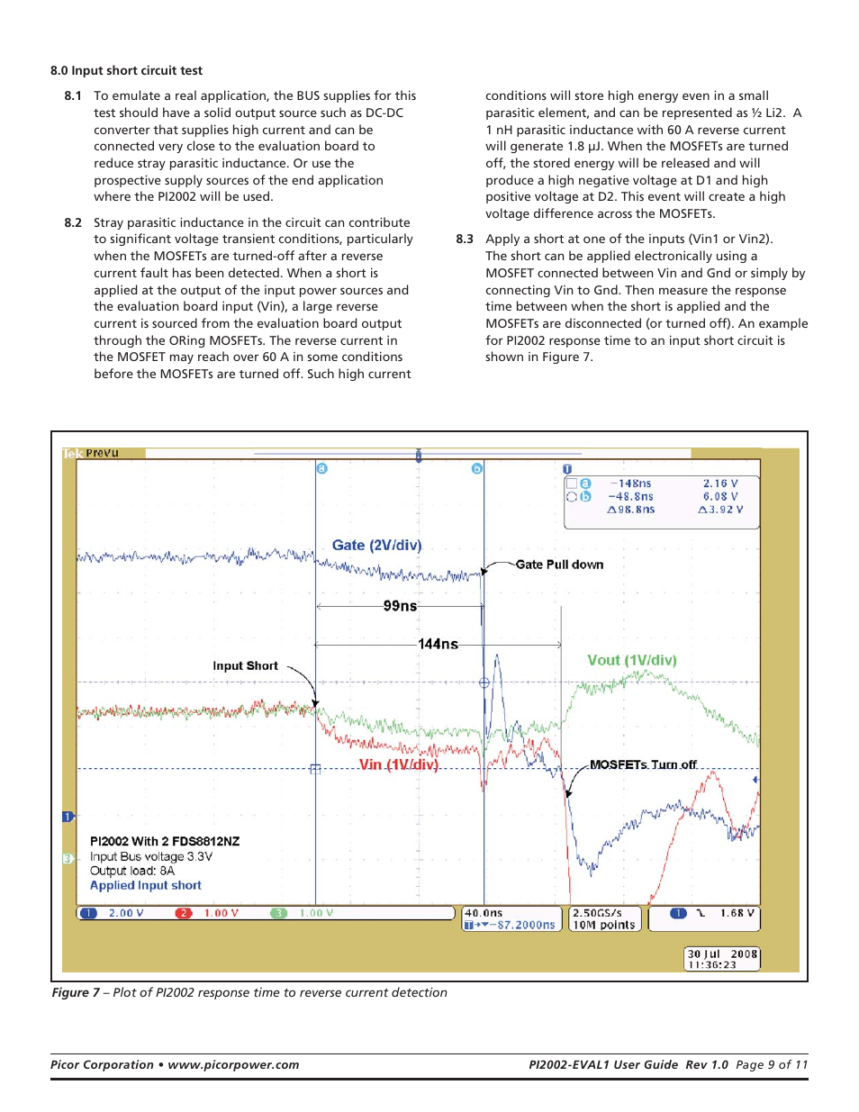 Vicor PI2002-EVAL1 Active ORing With Load Disconnect Evaluation Board User Manual | Page 9 / 11