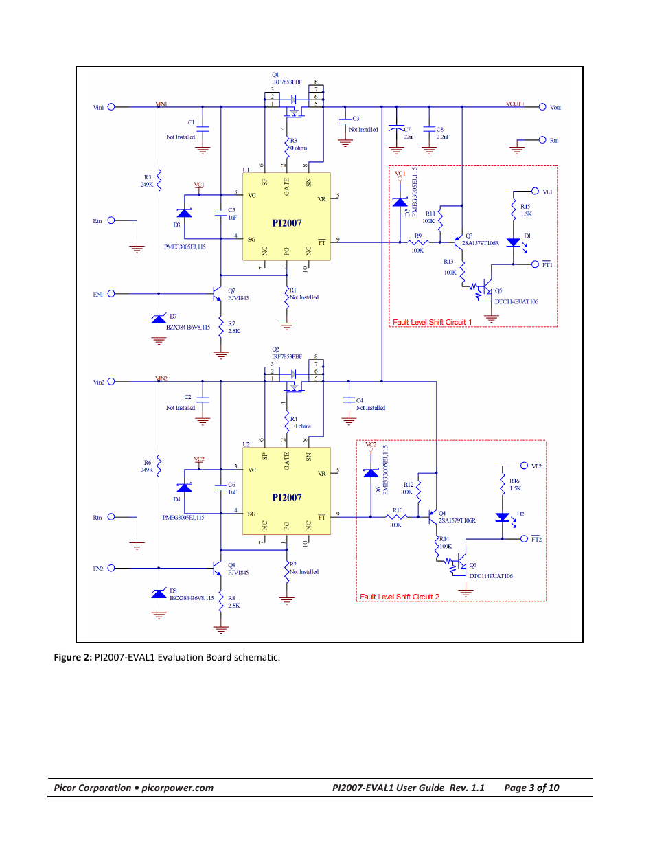Schematic | Vicor PI2007-EVAL1 48V Bus High Side Active ORing Evaluation Board User Manual | Page 3 / 10