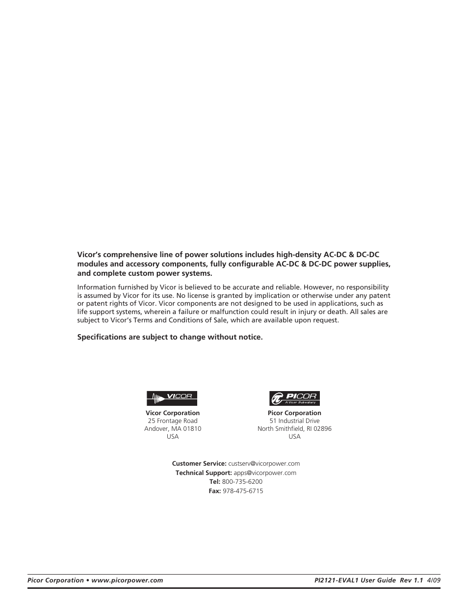 Vicor PI2121-EVAL1 Full-Function Active ORing Evaluation Board User Manual | Page 12 / 12
