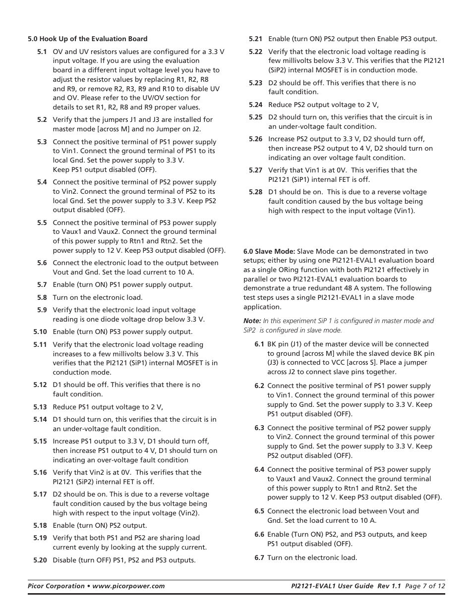 Vicor PI2121-EVAL1 Full-Function Active ORing Evaluation Board User Manual | Page 7 / 12