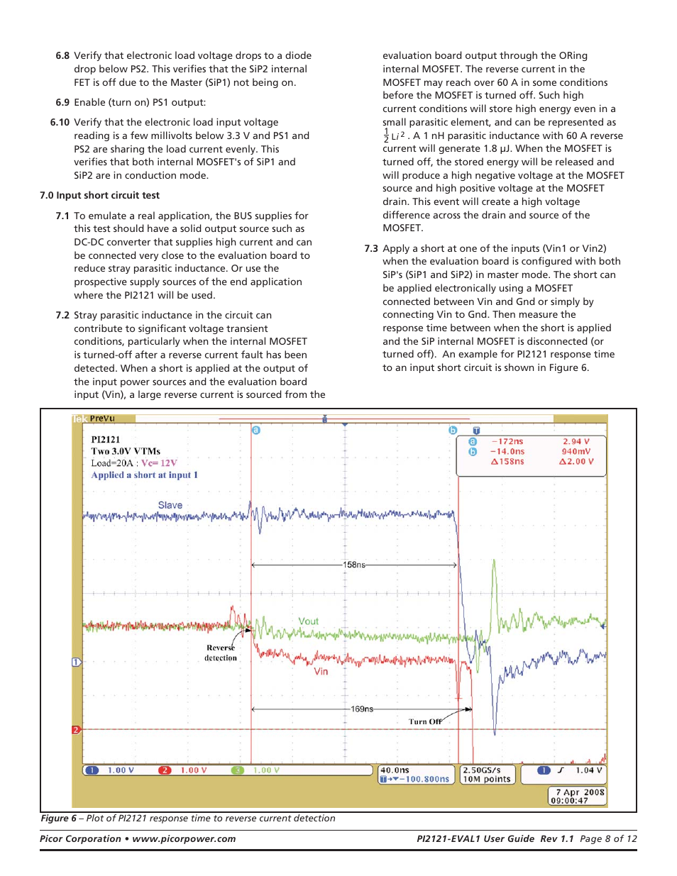 Vicor PI2121-EVAL1 Full-Function Active ORing Evaluation Board User Manual | Page 8 / 12
