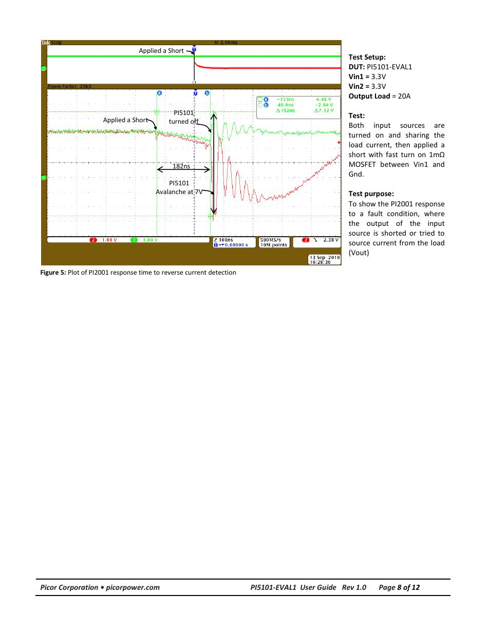 Vicor PI5101-EVAL1 3.3V/60A High Side Active ORing Evaluation Board User Manual | Page 8 / 12