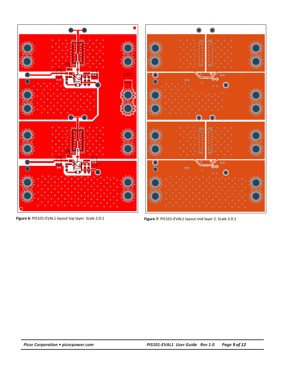 Pcb layout | Vicor PI5101-EVAL1 3.3V/60A High Side Active ORing Evaluation Board User Manual | Page 9 / 12