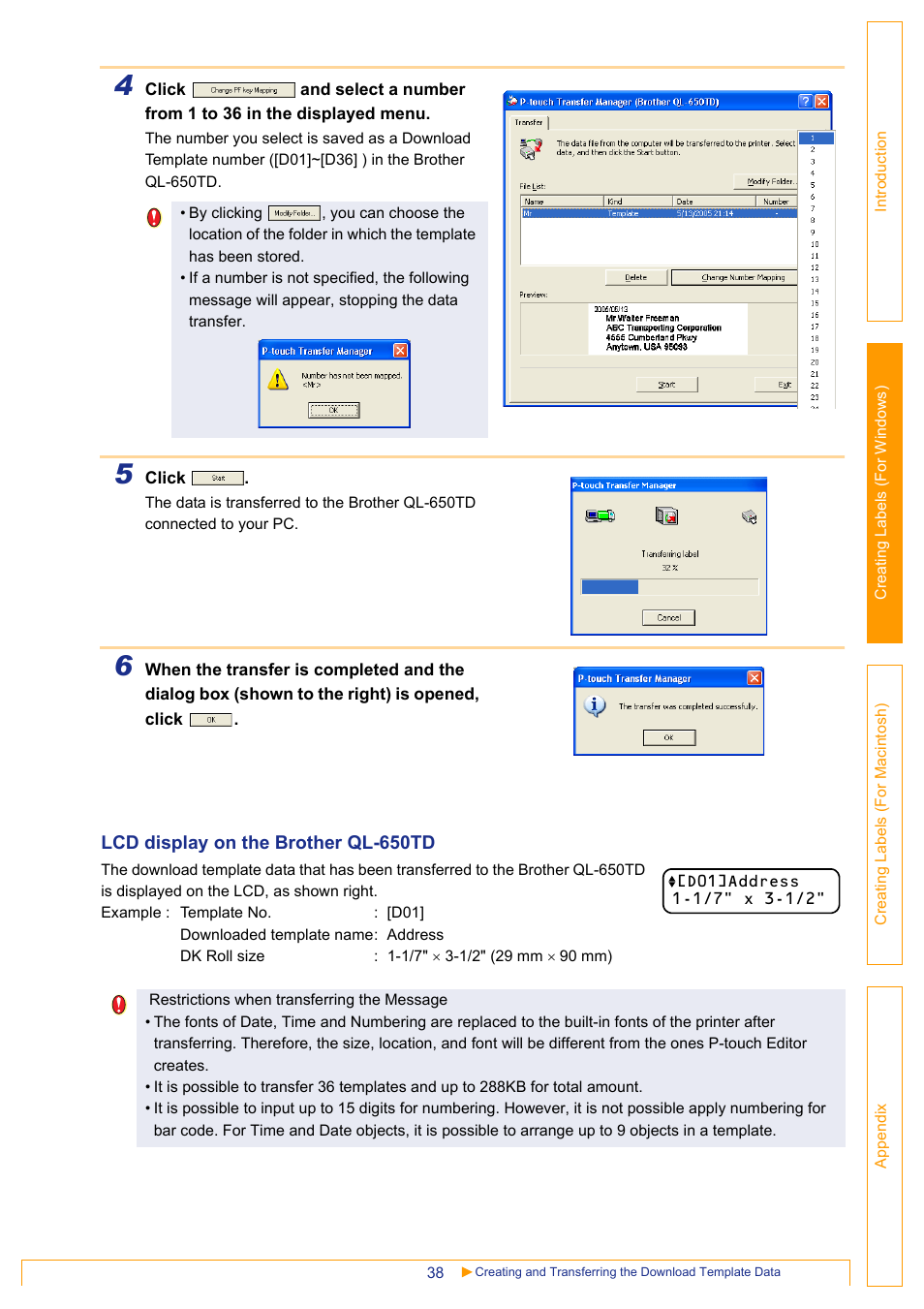 Brother QL-650TD User Manual | Page 38 / 65