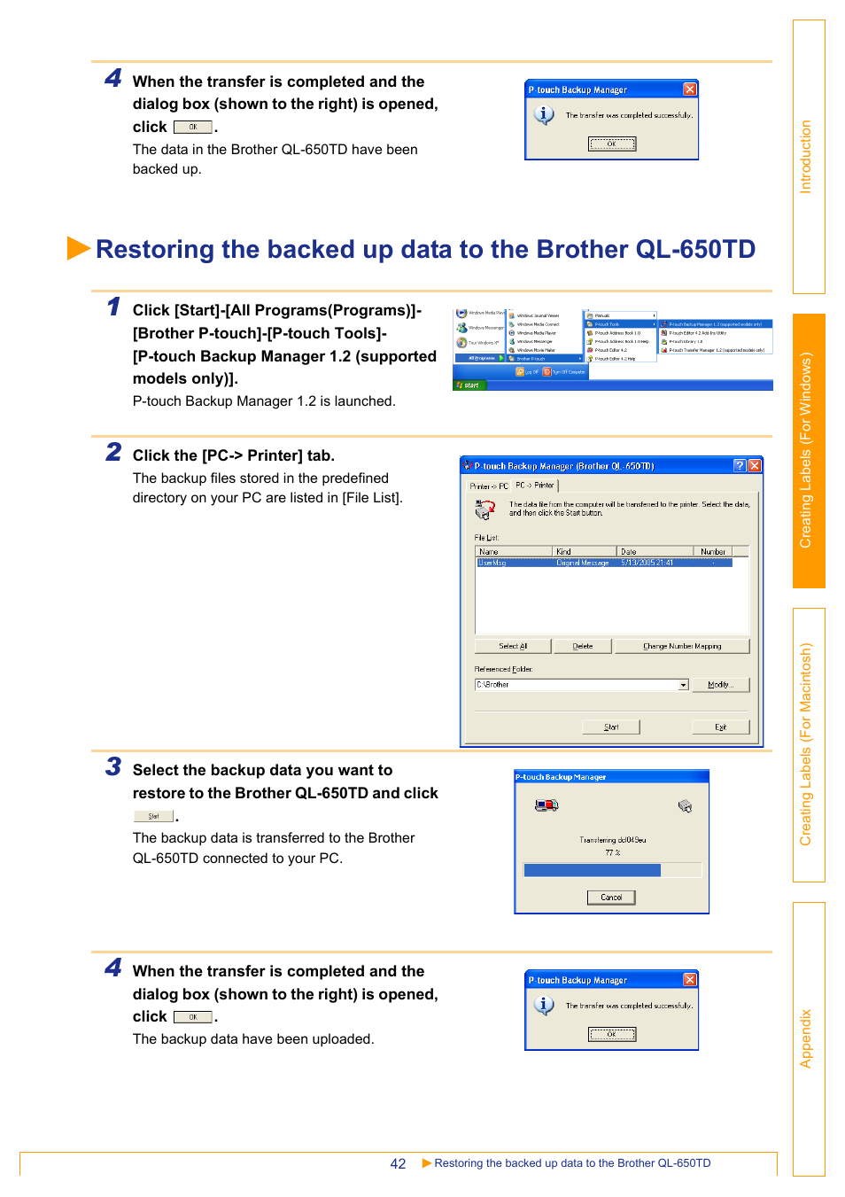 Brother QL-650TD User Manual | Page 42 / 65