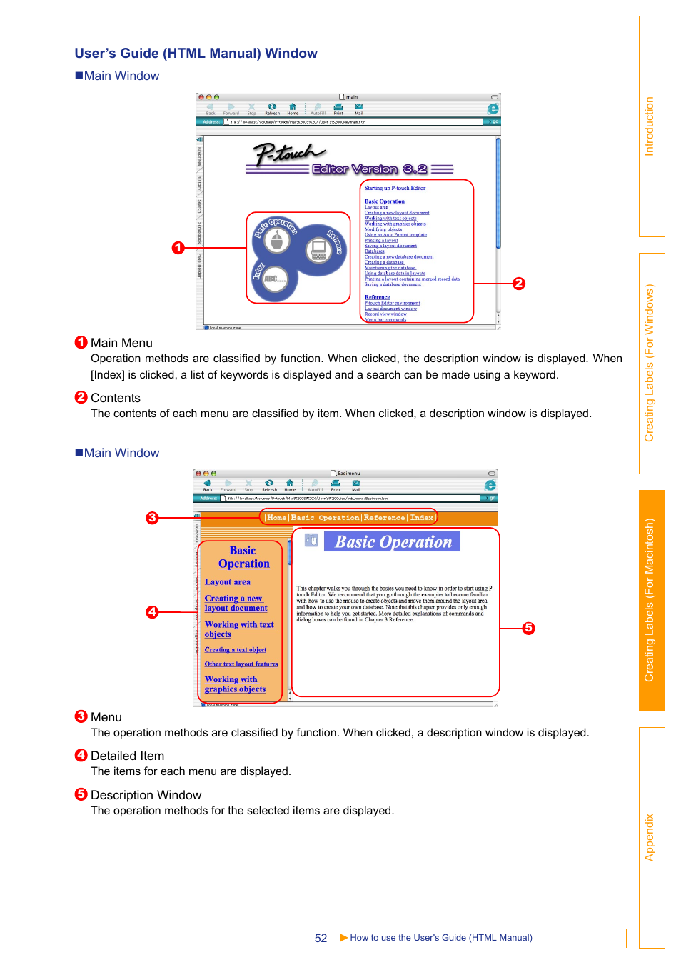User’s guide (html manual) window | Brother QL-650TD User Manual | Page 52 / 65