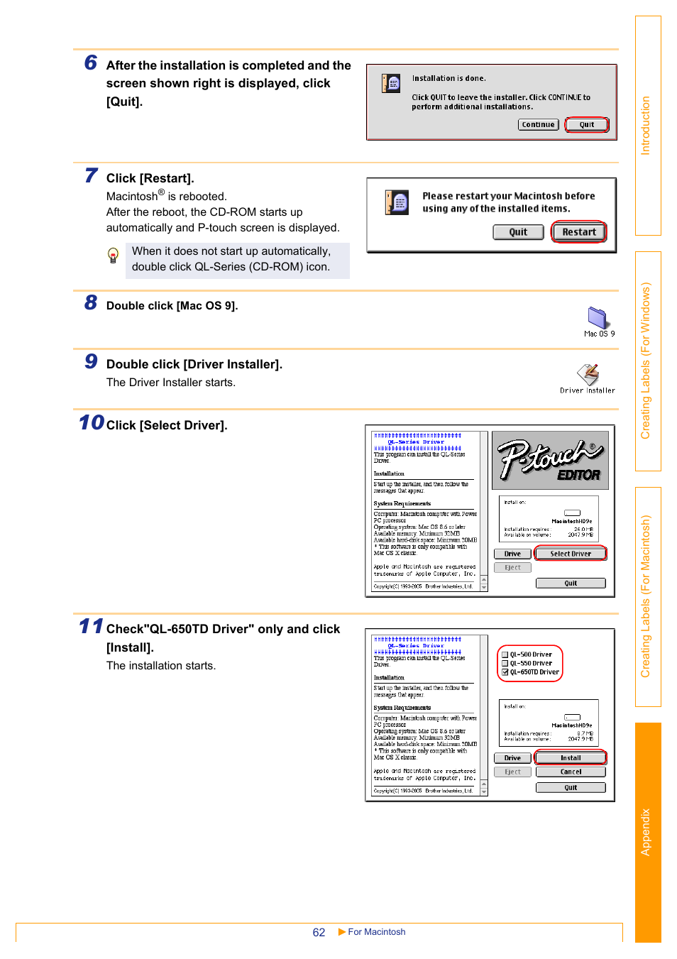 Brother QL-650TD User Manual | Page 62 / 65