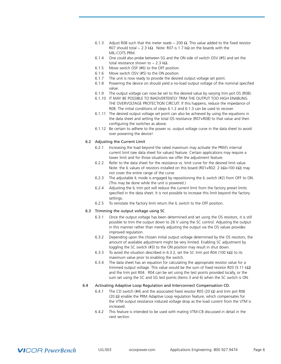 Vicor VTM Customer Evaluation Boards User Manual | Page 6 / 9