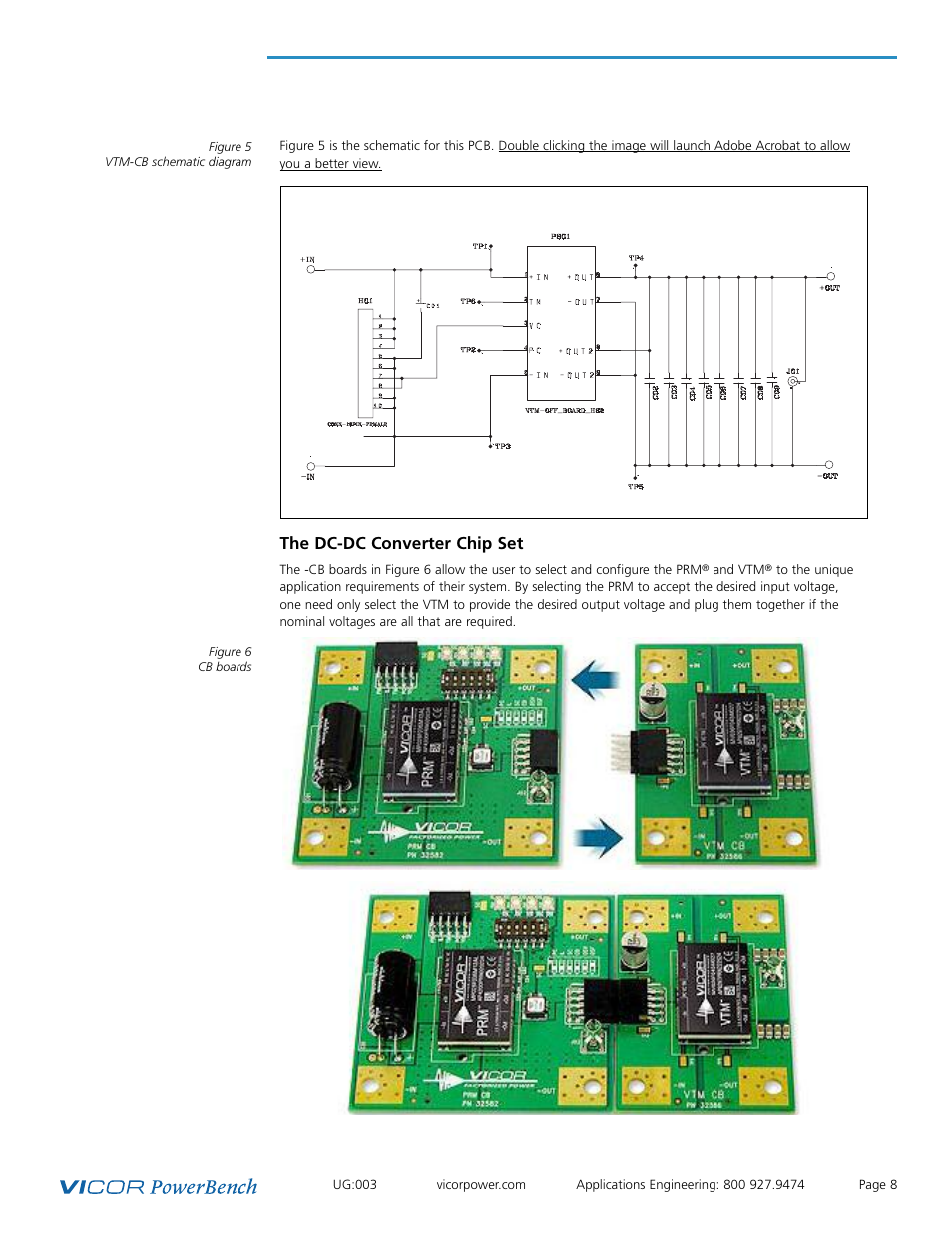 The dc-dc converter chip set | Vicor VTM Customer Evaluation Boards User Manual | Page 8 / 9