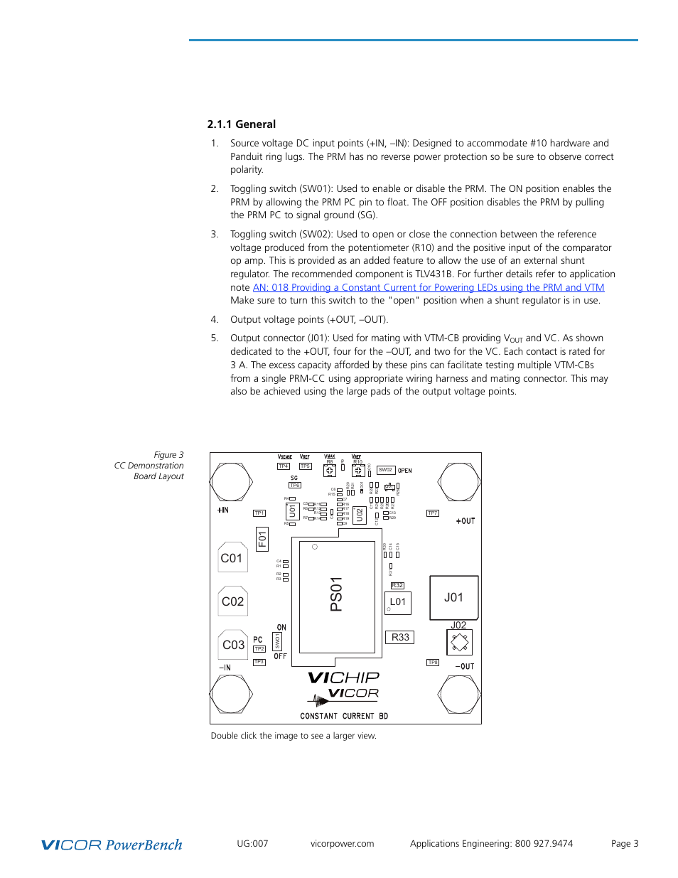 Ps 01, 1 general, L01 r33 | Figure 3 cc demonstration board layout, Double click the image to see a larger view | Vicor Constant Current (CC) Demonstration Board User Manual | Page 3 / 17