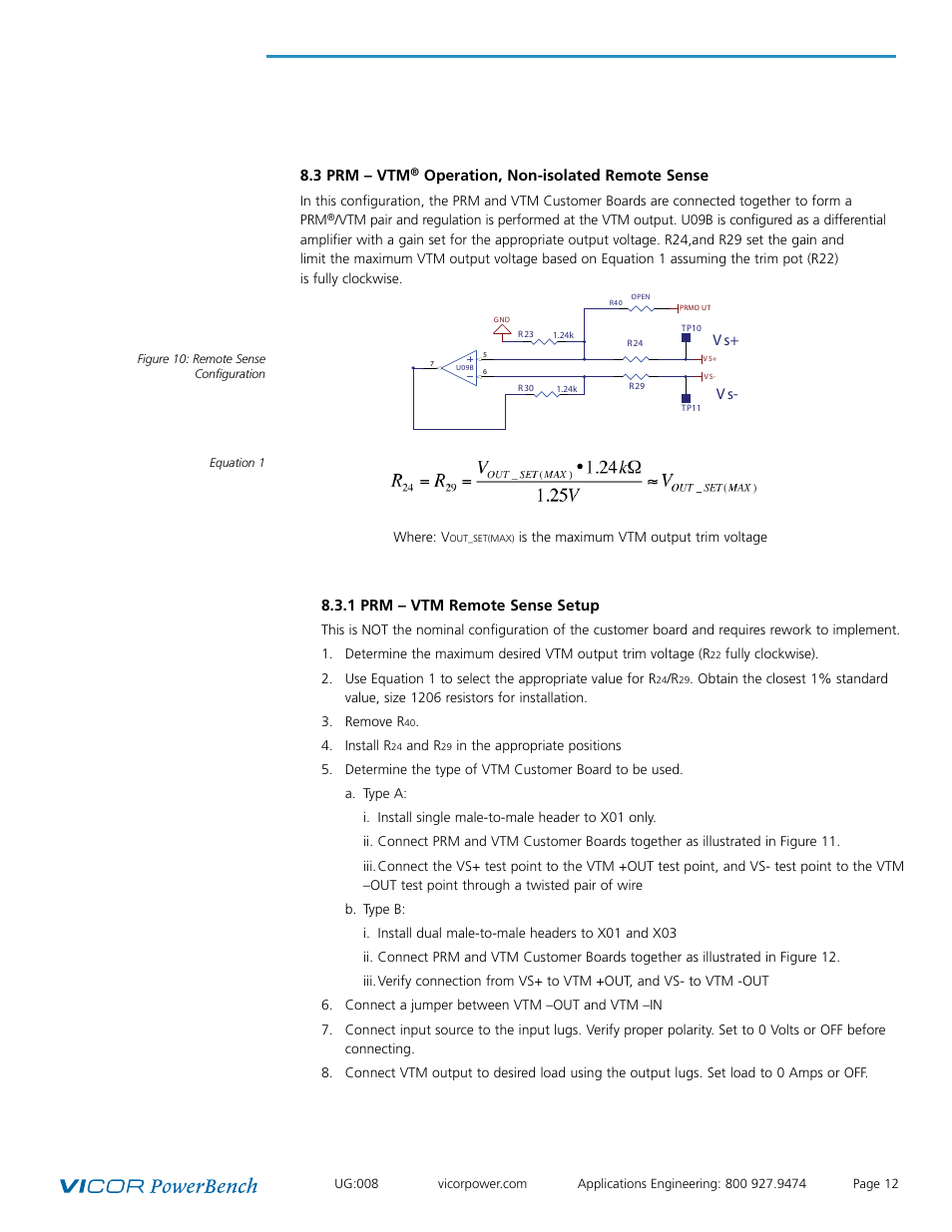 Vicor Half-chip PRM-RS Customer Board User Manual | Page 12 / 19