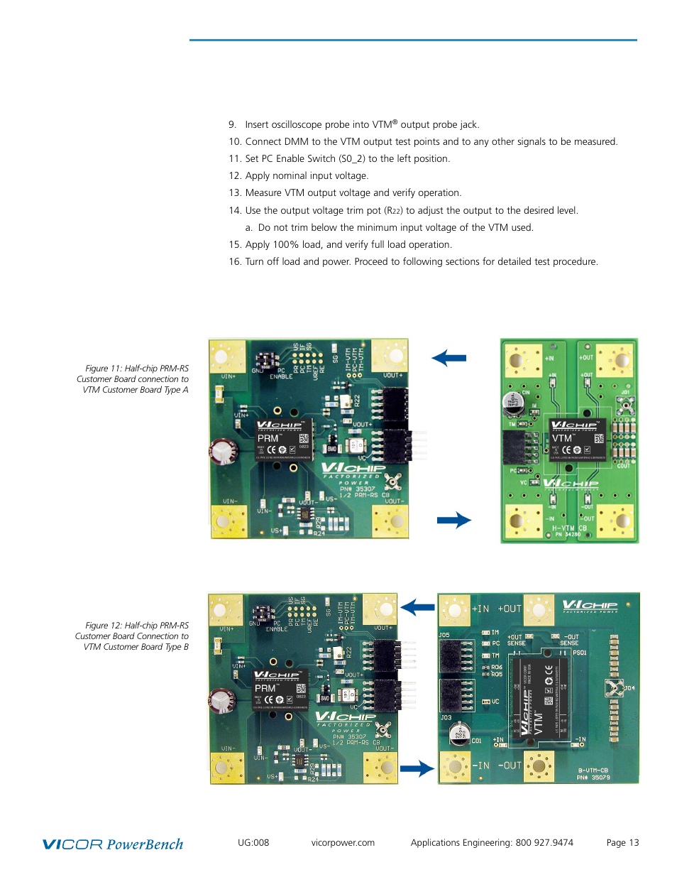 Vicor Half-chip PRM-RS Customer Board User Manual | Page 13 / 19